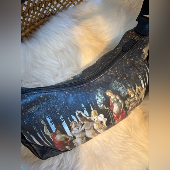 Jcon Los Angles Leather Shoulder Bag w print of Sandro Botticellis La Primavera - Picture 13 of 17